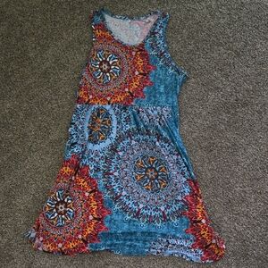 Vibrant Mandala Print Dress